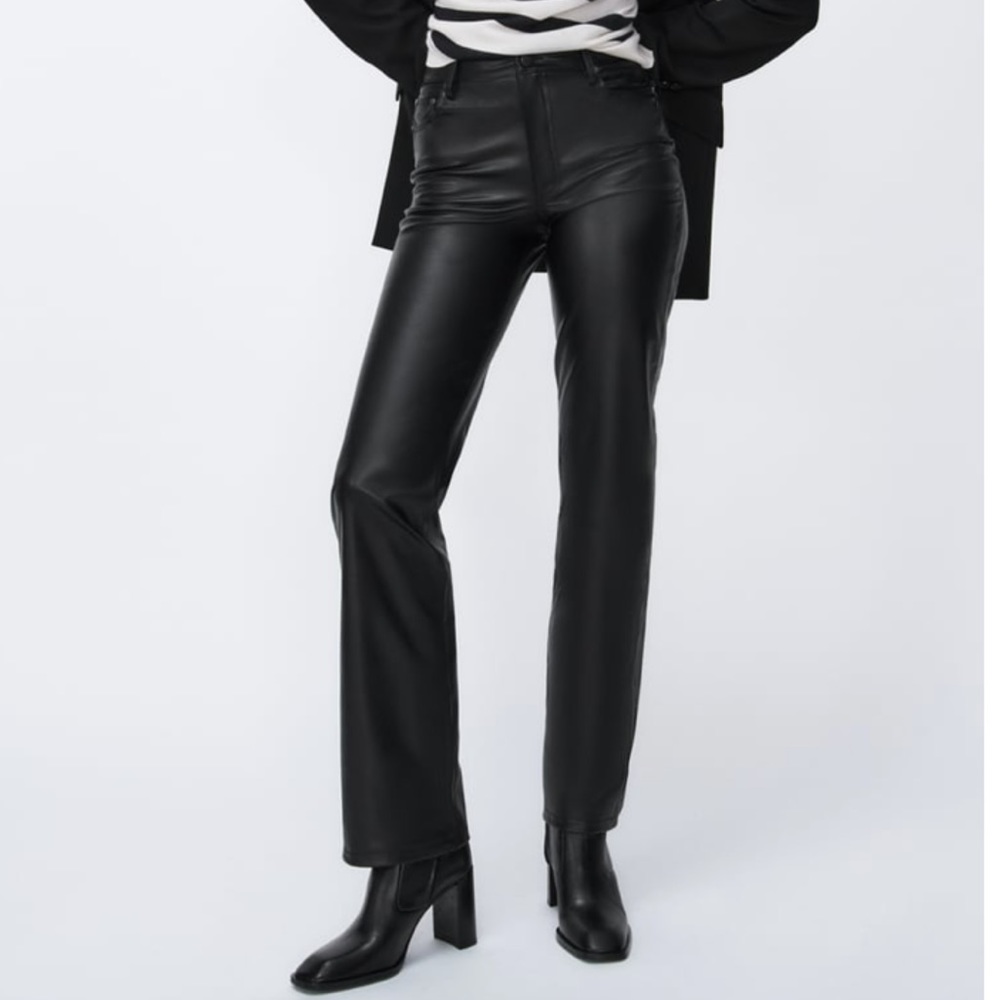 Zara faux leather ‘90s wide leg pants